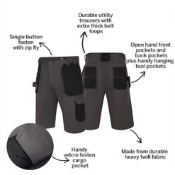 Bigdude Durable Work Shorts Charcoal -Bigdude 724c9c15 bd23sh17