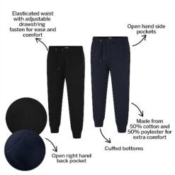 Bigdude Basic Cuffed Joggers Twin Pack Black/Navy -Bigdude 7323364e bd23j1020twin20navy