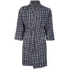 Bigdude Flannel Checked Dressing Gown Slate -Bigdude 76221e5a bd22br04 45 grey 1