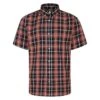 Bigdude Button Down Short Sleeve Check Shirt Brown -Bigdude 7672ed49 bd23ss09 03 1