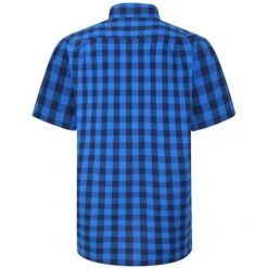 Bigdude Gingham Short Sleeve Shirt Blue -Bigdude 7a28b35b bd23ss07 04 2