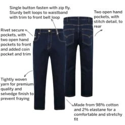 Bigdude Stretch Jeans With Selvedge Finish Raw Wash -Bigdude 7bd14a2b 077