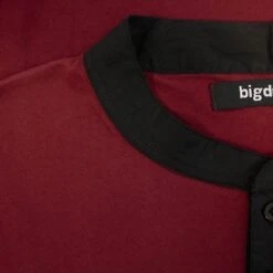 Bigdude Contrast Grandad Long Sleeve Pyjama Set Burgundy/Black -Bigdude 7d27af14 img 8664