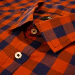 Bigdude Gingham Short Sleeve Shirt Orange -Bigdude 7dd2f120 img 8831