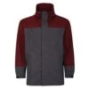 Bigdude Contrast Panel Showerproof Hooded Jacket Burgundy/Charcoal
