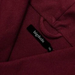 Bigdude Knitted Waffle Dressing Gown Burgundy -Bigdude 80c62936 img 8187 2