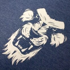 Bigdude Cut & Sew Lion Print T-Shirt Dark Denim -Bigdude 8188205e img 8644