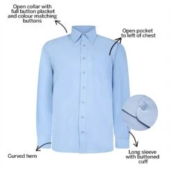 Bigdude Classic Long Sleeve Poplin Shirt Light Blue -Bigdude 83d4874b bd19ls120light20blue