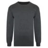 Bigdude Plain Crew Neck Knitted Jumper Charcoal -Bigdude 8411a22e bd21jmp01 07 front