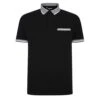 Bigdude Hounds Tooth Pique Polo Black