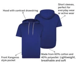 Bigdude Short Sleeve Hoody Cobalt Blue -Bigdude 85e8ca34 0