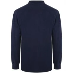 Bigdude Long Sleeve Polo Shirt Navy -Bigdude 883db256 m30a7218 2