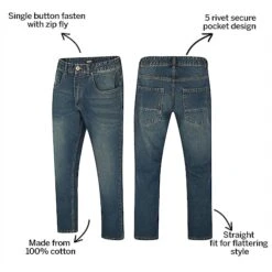 Bigdude Non-Stretch Straight Fit Jeans Mid Wash -Bigdude 8c30a671 bd23js0820midwash