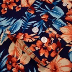 Bigdude Floral Long Sleeve Poplin Shirt Navy -Bigdude 9372cb6b img 8772