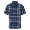 Bigdude Short Sleeve Check Shirt Blue -Bigdude 93d9a35c bd23ss10 01 1