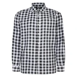 Bigdude Long Sleeve Check Shirt Black