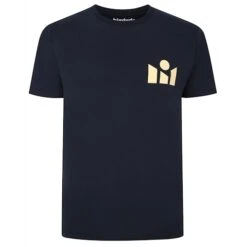 Bigdude Twin Pack Abstract Print T-Shirts Navy/Navy -Bigdude 972eeeed twinpackteeabstract2 navy2 1