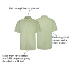 Bigdude Short Sleeve Milton Linen Summer Shirt Lime Green -Bigdude 9ad21cd2 0