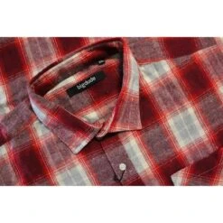 Bigdude Summer Long Sleeve Flannel Shirt Red -Bigdude 9c5a3e6b bd23ls01 22