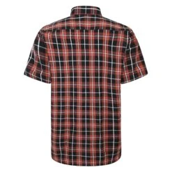 Bigdude Button Down Short Sleeve Check Shirt Brown -Bigdude 9e03bb21 bd23ss09 03 2