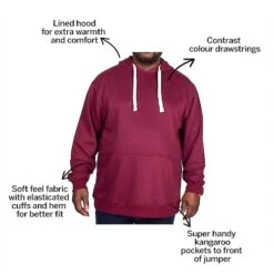 Bigdude Essentials Pullover Hoody Burgundy -Bigdude 9e786dec bd19bh20red