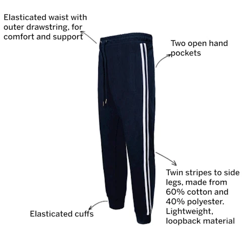 Bigdude Twin Stripe Joggers Navy 5 Bigdude Twin Stripe Joggers Navy - Image 3
