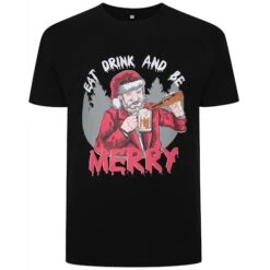 New Products 13 Bigdude Eat & Drink Christmas T-Shirt Black