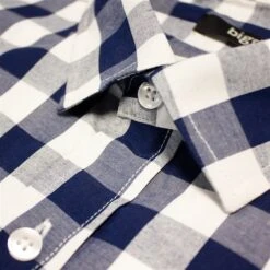 Bigdude Gingham Long Sleeve Shirt Navy -Bigdude a14f8a3b img 8819