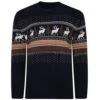 Bigdude Fair Isle Christmas Jumper Navy -Bigdude a2893262 bd23jmp06 02 1