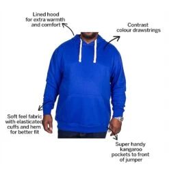 Bigdude Essentials Pullover Hoody Royal Blue -Bigdude a56ddb0d bd20p0420royal
