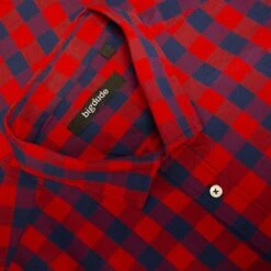Bigdude Gingham Long Sleeve Shirt Red -Bigdude a6025b1e img 8811