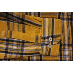 Bigdude Summer Long Sleeve Flannel Shirt Yellow -Bigdude a9a0359b bd23ls01 21 1