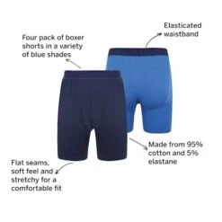 Bigdude 4 Pack Boxer Shorts Navy -Bigdude aa3081b4 069
