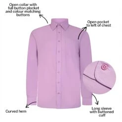 Bigdude Classic Long Sleeve Poplin Shirt Violet -Bigdude ae37bf6e bd19ls120violet