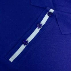Bigdude Contrast Stripe Placket With Tipped Cuff Polo Shirt Cobalt -Bigdude b1c09101 img 8450