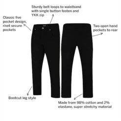Bigdude Bootcut Stretch Jeans Black -Bigdude b1e081c6 12