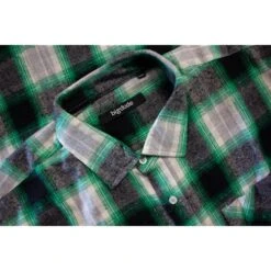 Bigdude Summer Long Sleeve Flannel Shirt Green -Bigdude b1eb2a89 bd23ls01 13