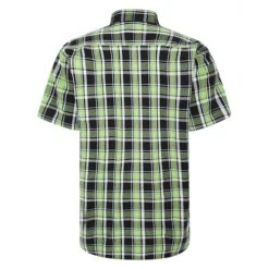 Bigdude Button Down Short Sleeve Check Shirt Green -Bigdude b41b05a5 bd23ss09 02 2
