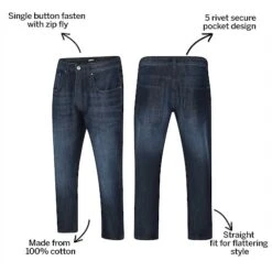Bigdude Non-Stretch Straight Fit Jeans Raw Wash -Bigdude b457c5b6 bd23js0820dark