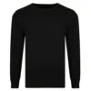 Bigdude Plain Crew Neck Knitted Jumper Black -Bigdude b62251c8 crew20neck20jumper black 1