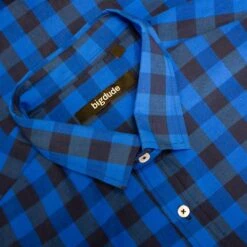 Bigdude Gingham Long Sleeve Shirt Blue -Bigdude b69daacb img 8825