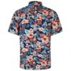 Bigdude Floral Short Sleeve Poplin Shirt Navy -Bigdude b94f4c57 bd23ss11 02 1