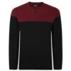 Bigdude Colour Block Jumper Black/Burgundy -Bigdude b9ec7f76 bd23jemp01 10 1