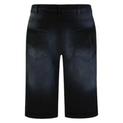 Bigdude Stretch Turn Up Denim Shorts Black -Bigdude bab147a4 bd23sh05 01 3