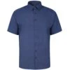 Bigdude All Over Abstract Print Short Sleeve Poplin Shirt Blue