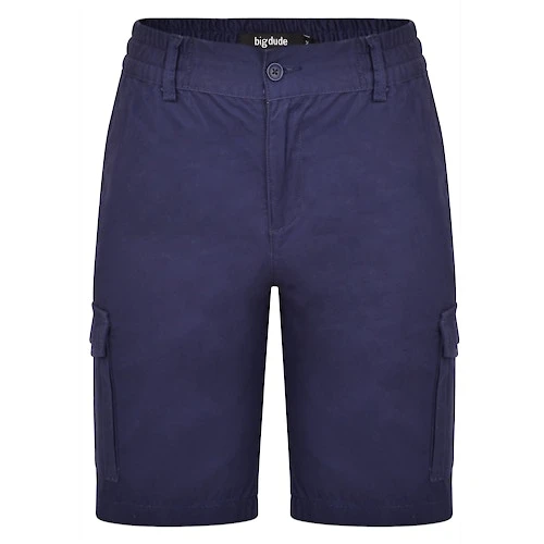 Bigdude Elasticated Waist Cargo Shorts Navy 3 Bigdude Elasticated Waist Cargo Shorts Navy
