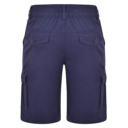 Bigdude Elasticated Waist Cargo Shorts Navy 4 Bigdude Elasticated Waist Cargo Shorts Navy - Image 2