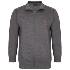 Bigdude Funnel Neck Full Zip Sweatshirt Charcoal