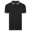 Bigdude Jacquard Collar Polo Shirt Black