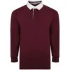 Bigdude Rugby Style Long Sleeve Polo Shirt Burgundy